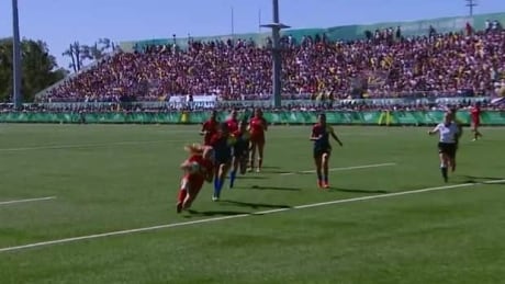 Carmen Izyk scored with 1:30 remaining to give Canada a 24-19 win over Colombia. Canadian women win rugby sevens bronze at Youth Olympics