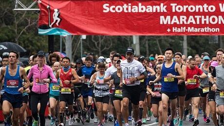 Sunday’s 29th edition of the Toronto Waterfront marathon, half marathon and five-kilometre event is expected to attract more than 25,000 runners from over 70 countries. toronto-waterfront-marathon-1180