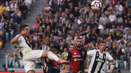 Cristiano Ronaldo of Juventus scored in a 1-1 draw against Genoa in Serie A action at Turin, Italy to give him a record 400 goals across Europe's top five leagues. ronaldo-181020-1180