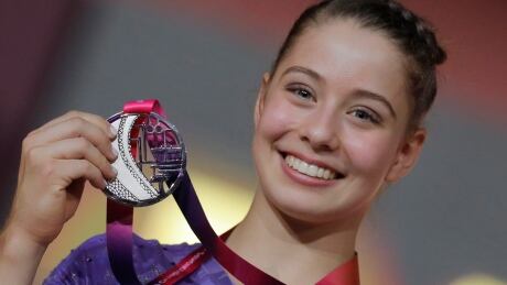 Canada's Ana Padurariu, seen above at the world championships, won silver in the all-around event at the gymnastics World Cup on Sunday in Stuttgart, Germany. Qatar Gymnastics World Championships