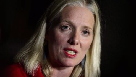 Minister of Environment and Climate Change Catherine McKenna is seen at an Ottawa press conference in October. McKenna said Thursday the federal government plans to disburse money from a climate fund directly to Ontario institutions and business after the provincial government cancelled its climate program. Catherine McKenna