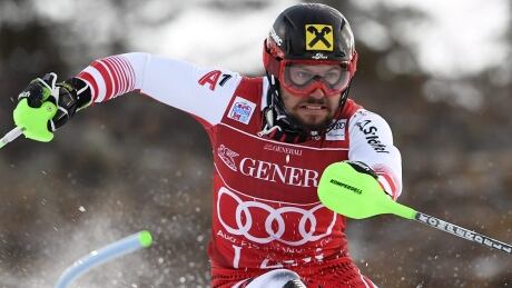Marcel Hirscher of Austria edged Henrik Kristoffersen twice in Sunday's men's season-opening slalom, and finished the race 0.09 seconds ahead of the Norwegian in Levi, Finland.
hirscher-marcel-181118-1180