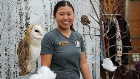Prairie Wildlife Rehabilitation Centre owl photo session 