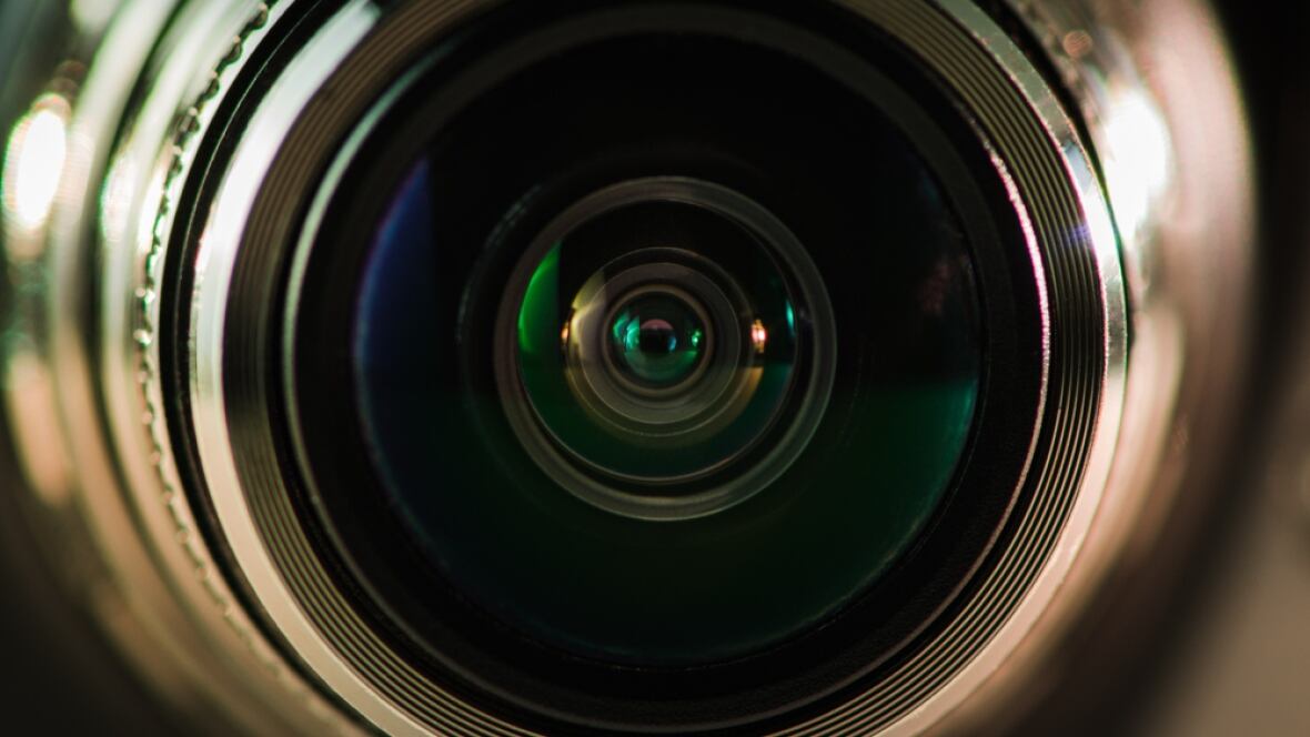 close up of camera lens