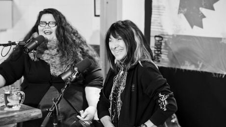 Author Andrea Warner (L) and Buffy Sainte-Marie in the House of Strombo. Buffy Sainte-Marie and Andrea Warner