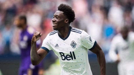 Alphonso Davies, pictured with the Vancouver Whitecaps in June, was named the Canadian men's soccer player of the year on Wednesday. SOC MLS Whitecaps Sounders 20180720