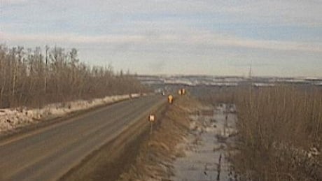 Highway 97 at South Taylor Hill, north of the crash site, just before noon Thursday. highway 97