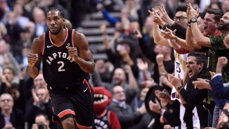 Fans cheers after Toronto Raptors forward Kawhi Leonard makes a basket against the Denver Nuggets earlier in December. leonard-kawhi-121618