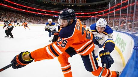 Oilers forward Leon Draisaitl, left, beat out Flames defenceman Mark Giordano to get the Pacific slot. Leon Draisaitl photo