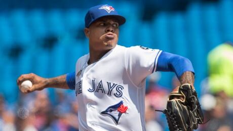 Marcus Stroman avoided arbitration by agreeing to a one-year deal with the Blue Jays. BBA Rays Blue Jays 20180812