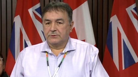 Fort William First Nation Chief Peter Collins told a news conference on Thursday that several First Nations involved in the proposed East-West Transmission Project would appeal any decision that awards the construction of the project to Hydro One. Peter Collins