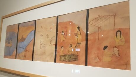 Fishing Frieze by an unknown artist will be featured in the Kelowna exhibit Our Lives Through Our Eyes: Nk’Mip Children’s Art. Nk'Mip-art-1