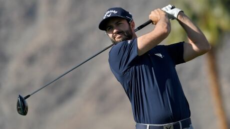 Adam Hadwin of Canada plays a shot on the 11th tee during the second round of the Desert Classic on Friday. dm1_7485_20190118124259394.jpg