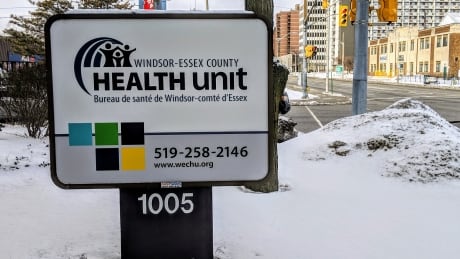 Windsor-Essex County Health Unit sign wechu sign winter january 2019