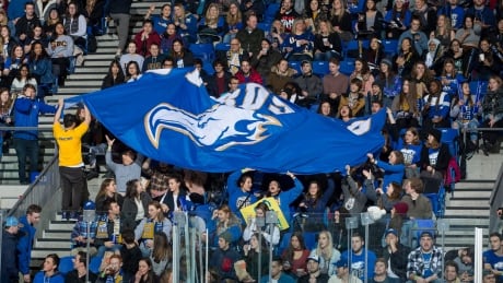 The UBC home crowd cheers during a men's hockey game in January of 2018 at the Doug Mitchell Arena. Canada West Ice Hockey (CIS): Men - UBC Thunderbirds host Lethbridge