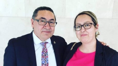 On Feb. 7, Romeo Saganash spoke in Eastern Cree in the house during debate about Bill C-91, the Indigenous Languages Act. It was one of the first times he did so with simultaneous translation. Since the house resumed sitting in late January, it is possible for simultaneous translation in languages other than English and French.
Romeo Saganash and Priscilla Bosum