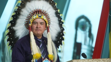 Federation of Sovereign Indigenous Nations chief Bobby Cameron addressed a packed crowd at the First Nations University of Canada on Feb. 13, 2019, the day the university lands became an urban reserve. Federation of Sovereign Indigenous Nations chief Bobby Cameron FSIN