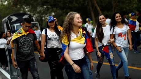 People began to arrive early Friday morning to the Venezuela Aid Live concert in Cucuta. VENEZUELA-POLITICS/CONCERT