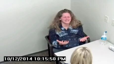 Lisa Batstone being interviewed by Const. Emilie Tousignant of the RCMP after she was arrested in the death of her daughter, Teagan. The whole interview lasted two hours. Lisa Batstone warned statement with RCMP