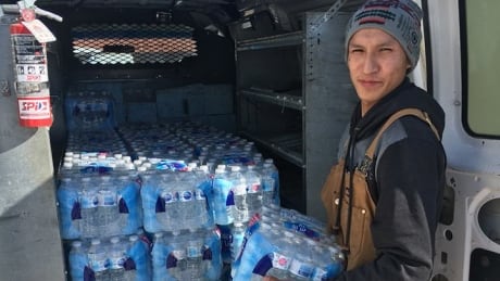 Anoquod Plumbing and Heating donated roughly 50 cases of water to the Carry the Kettle Nakoda Nation. Joel Anaquod says the company has a commitment to give back to the communities they serve. Anoquond Plumbing and Heating Carry the Kettle Water Donation