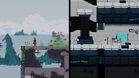 A screengrab of what Terra Nova, a game about first contact created by an Indigenous-led team based in Montreal. Terra Nova