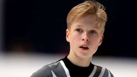 Canada's Stephen Gogolev, 14, pictured here at the 2019 junior figure skating world championships, won't be eligible to compete in the senior tournament until 2021. gogolev-stephen-031419