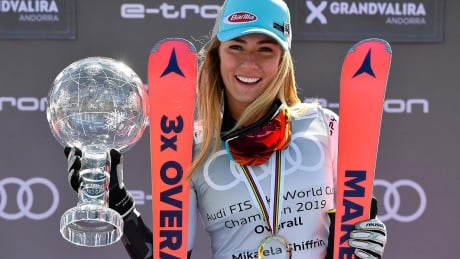 Mikaela Shiffrin of the United States set another record with Sunday's giant slalom in Andorra that raised her prize money earnings during the World Cup season to 886,000 Swiss francs, or $885,000 US.
shiffrin-mikaela-190317-1180