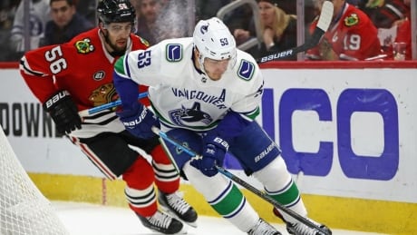 Vancouver Canucks' Bo Horvat scored the game-winning goal in overtime on Monday night. canucks-blackhawks