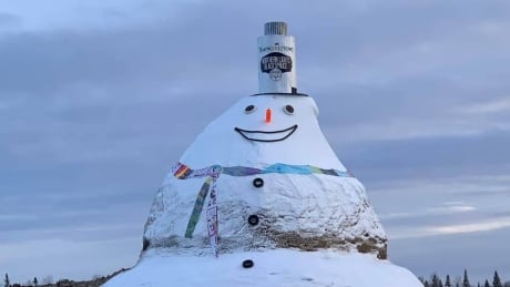 One of the aims of the Northern Lights Festival was to build the world's biggest snowman. While they didn't break the record — due to weather conditions hindering the attempt — Fort Nelson's snowman is still pretty massive. big snow man