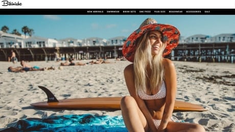 The BBB issued a warning about Bikinishe after its investigation discovered its address in Vancouver was fake, among other findings Bikinishe web page capture
