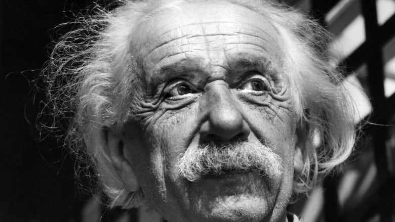 A portrait of Albert Einstein.