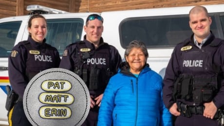 Shirley Kakfwi of Old Crow, Yukon, makes beaded name tags for local RCMP officers. Shirley Kakfwi