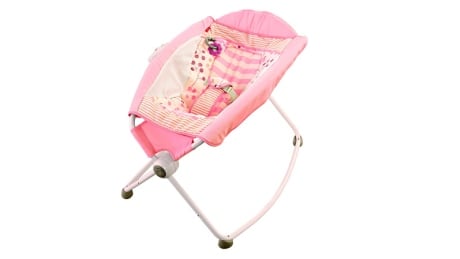 This undated photo provided by the U.S. Consumer Product Safety Commission shows the Fisher-Price Rock 'n Play Sleeper. Fisher-Price is recalling nearly 5 million infant sleepers after more than 30 babies rolled over in them and died since the product was introduced in 2009. The U.S. Consumer Product Safety Commission says that anyone who bought any models of the Fisher-Price Rock 'n Play sleeper should stop using it right away and contact Fisher-Price for a refund. The recall covers about 4.7 million of the sleepers, which cost between $40 and $149. (U.S. Consumer Product Safety Commission via AP) Fisher-Price Sleeper-Recall