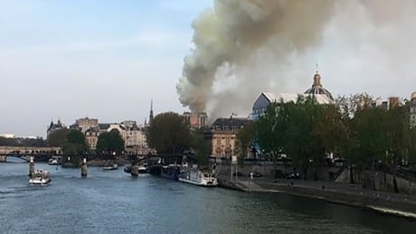 Notre-Dame Cathedral in Paris on fire