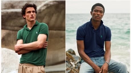From Ralph Lauren, a Polo shirt made entirely of recycled plastic