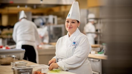 Tasha Tologank, 24, from Cambridge Bay is a recent graduate of the Northern Alberta Institute of Technology's culinary arts program. Tasha Tologanak