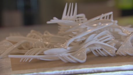Plastic cutlery is no longer provided at Riverwood Academy in Wing's Point, Gander Bay. plastic cutlery environment spoon fork knife waste