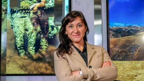Photographer Lynsey Addario, at CBC's Toronto studio in May 2019. Lynsey Addario