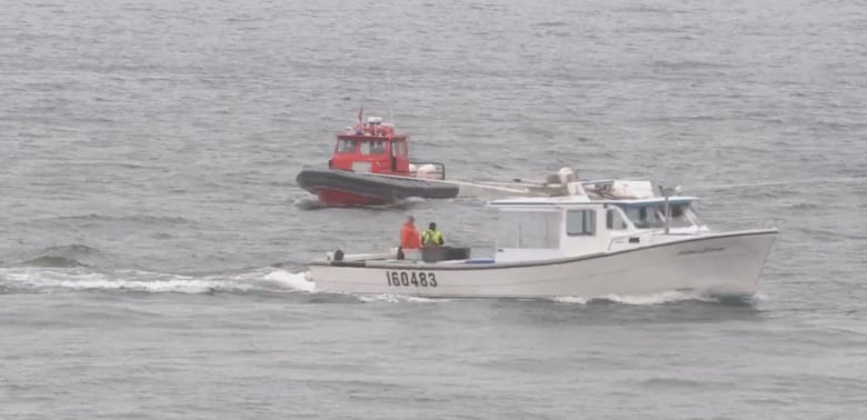 shot of search boat and fishing boat