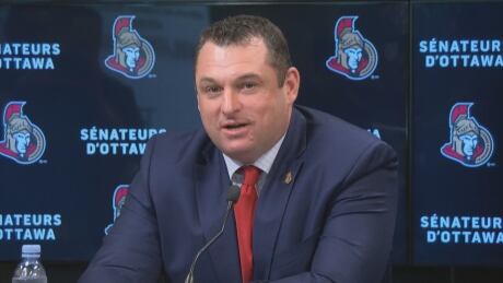 New Ottawa Senators head coach D.J. Smith meets with the Ottawa media the day his hiring was announced May 23, 2019. d.j. smith ottawa senators head coach