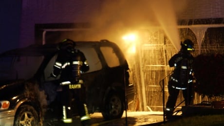 Abbotsford Police are looking for a suspect in connection with an early morning arson fire in the 22-hundred block of Bedford Place Thursday, May 23, 2019. ABBOTSFORD SUV ARSON FIRE