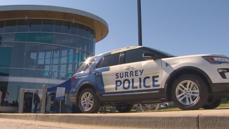 Surrey residents attended the first consultation event for the city's planned municipal police force Thursday. Surrey police SUV