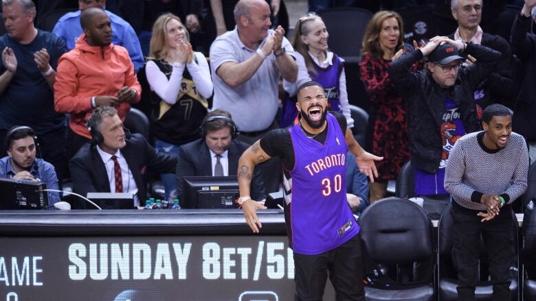 drake purple jacket raptors game