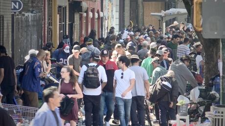 East Hastings Street in downtown Vancouver, between Columbia and Carrall streets. Downtown Eastside