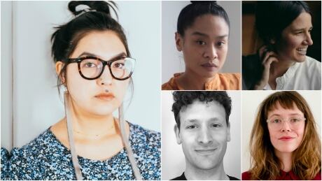 The finalists for the 2019 Sobey Art Award include, clockwise from left, Kablusiak (Prairies and the North), Stephanie Comilang (Ontario), Anne Low (West Coast and the Yukon), D'Arcy Wilson (Atlantic region) and Nicolas Grenier (Quebec). Sobey Art Award 2019