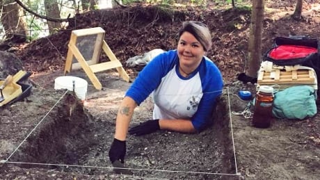 'We need more Indigenous people in places of power. We need more indigenous teachers at universities because just you being there can make an effect on the people around you because you can take a look at something from a new perspective,' says Lillanohna Naytowhowcon, who is a Nehiyaw archeology degree graduate from the University of Saskatchewan. She is pictured here at an excavation site at the shíshálh Nation in B.C. Lillanohna Naytowhowcon indigenous archaeology student