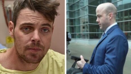 Daniel Haworth, left, had a fractured skull and brain injury after a violent arrest by Calgary police Const. Trevor Lindsay, right. Trevor Lindsay Daniel Haworth