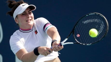 Bianca Andreescu of Mississauga, Ont., will not compete at Wimbledon next month because of an ongoing right shoulder injury that forced the 19-year-old to exit the French Open in May after her first match.
andreescu-bianca-wimbledon-190325-1180