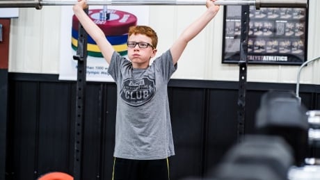 Lifting out of his local gym in Truro, 10-year-old Wesley Taylor was in a competition last month. Wesley Taylor weightlifting