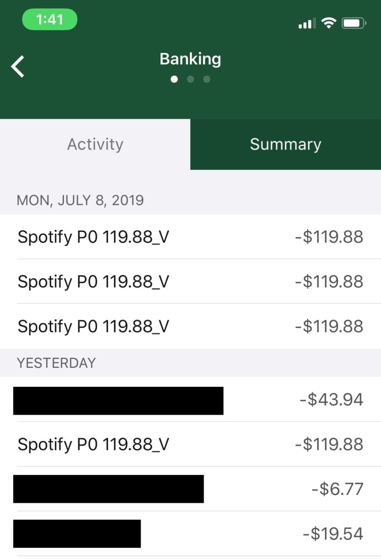 Spotify charge